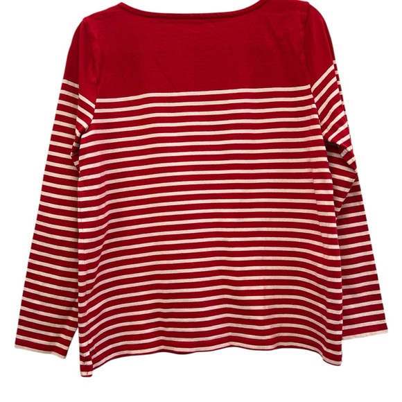 Talbots Petite Nautical Stripe Sailboat Graphic Top Red LP - Picture 2 of 5